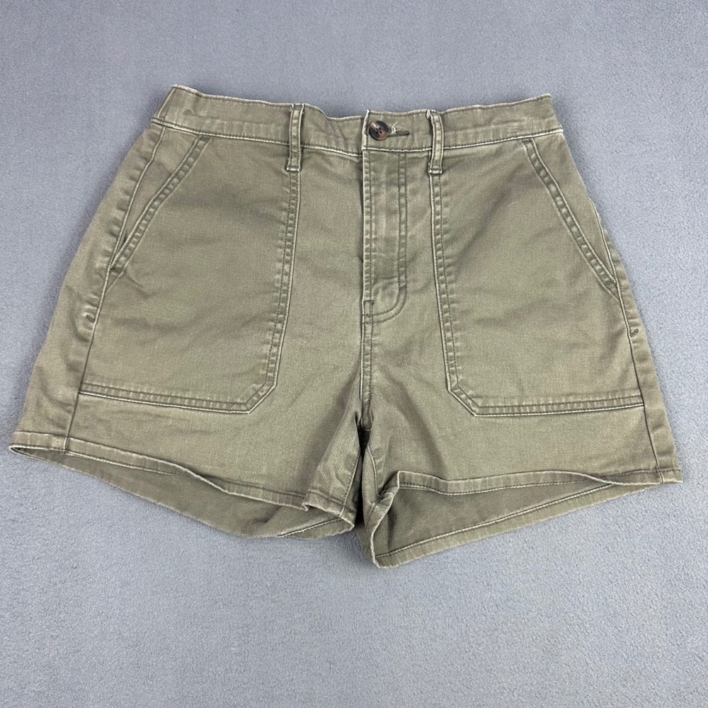 ana A New Approach Womens Olive Green Utility Shorts Size 6 High Rise Stretch